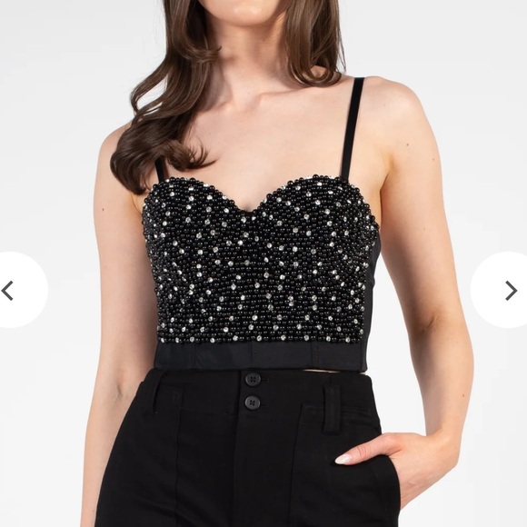 Embellished Bustier Crop Top - Picture 1 of 6